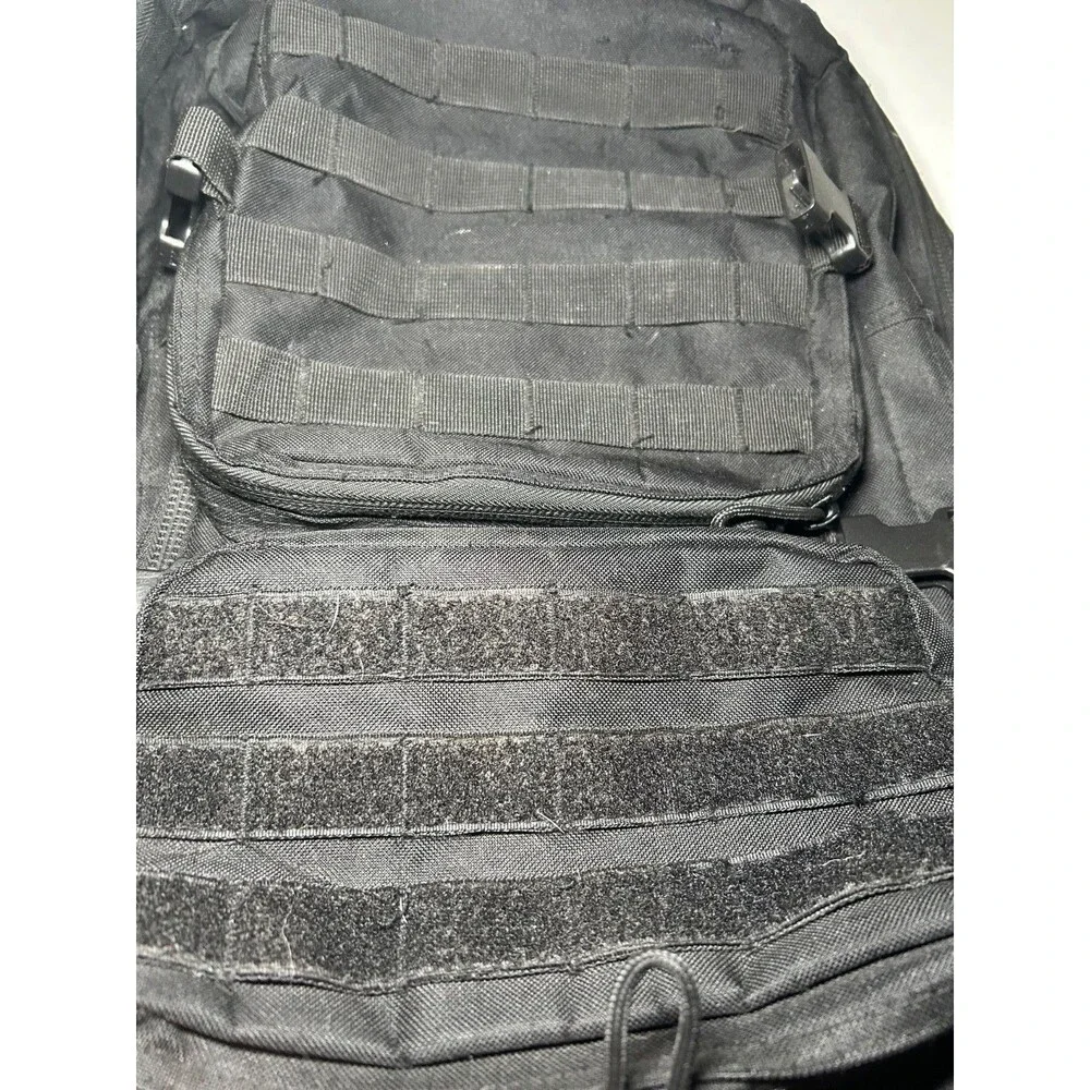 Tactical Black Adjustable Bag W/ patch attachable material and MOLLE Panel